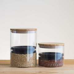 Airscape Glass/ Bamboo 4" Small Container - 200g