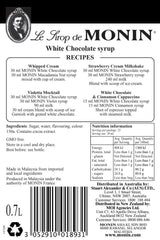 Monin White Chocolate Syrup 700ml