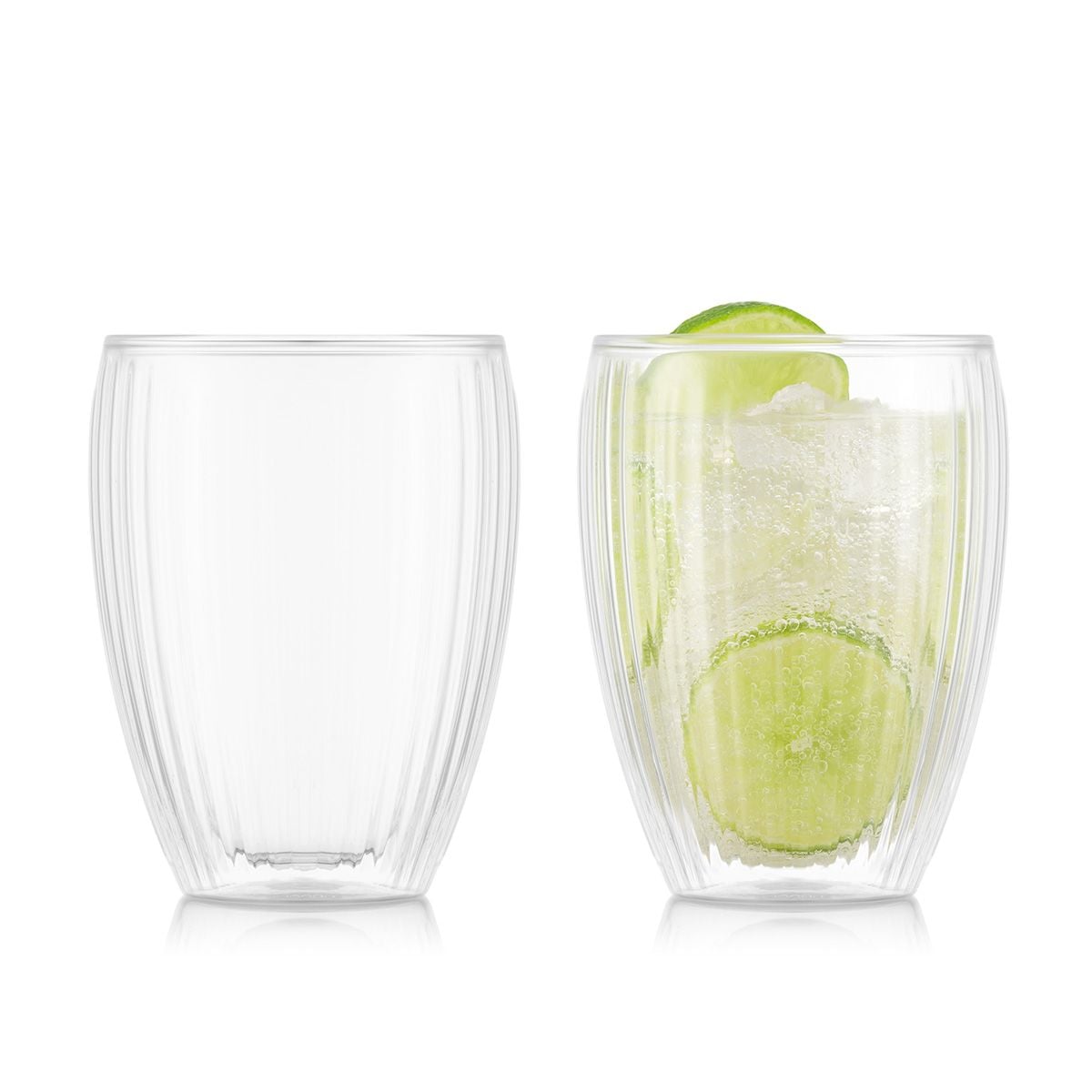 Bodum Pavina Double Wall Ribs Glass - 2 Pack