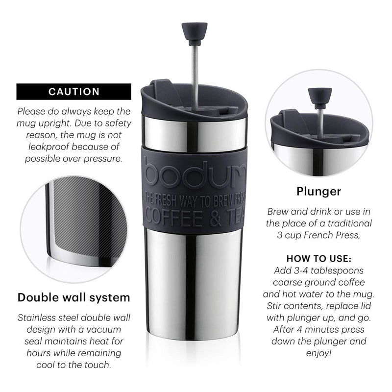 Bodum Travel Press Stainless Steel 0.35L