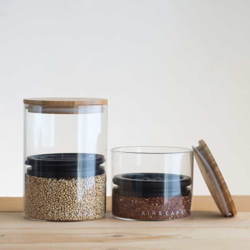 Airscape Glass/ Bamboo 7" Medium Container - 450g