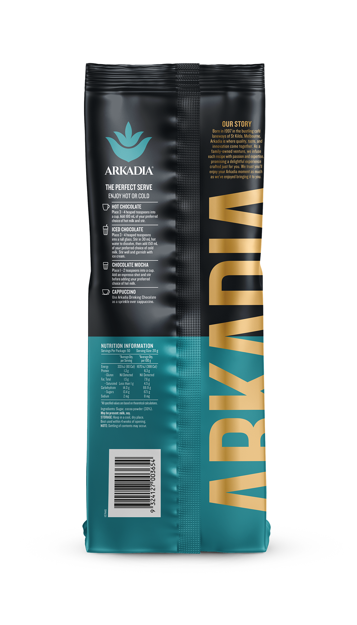 Arkadia Drinking Chocolate 1kg - 33% Cocoa