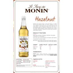 Monin Hazelnut Syrup 1L